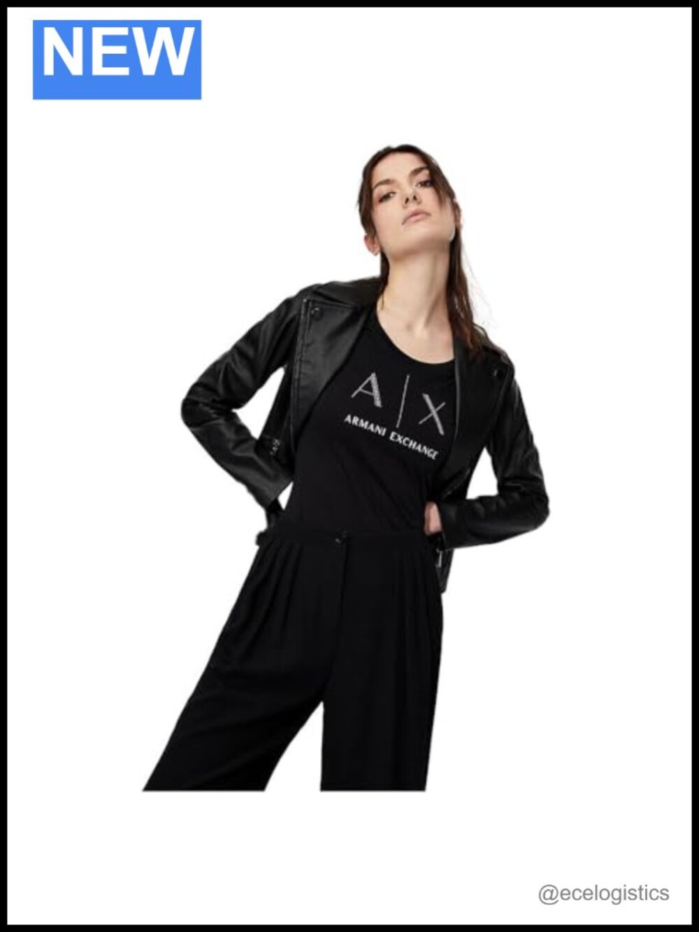 Eco Leather Moto Jacket Long Sleeve Zipper
